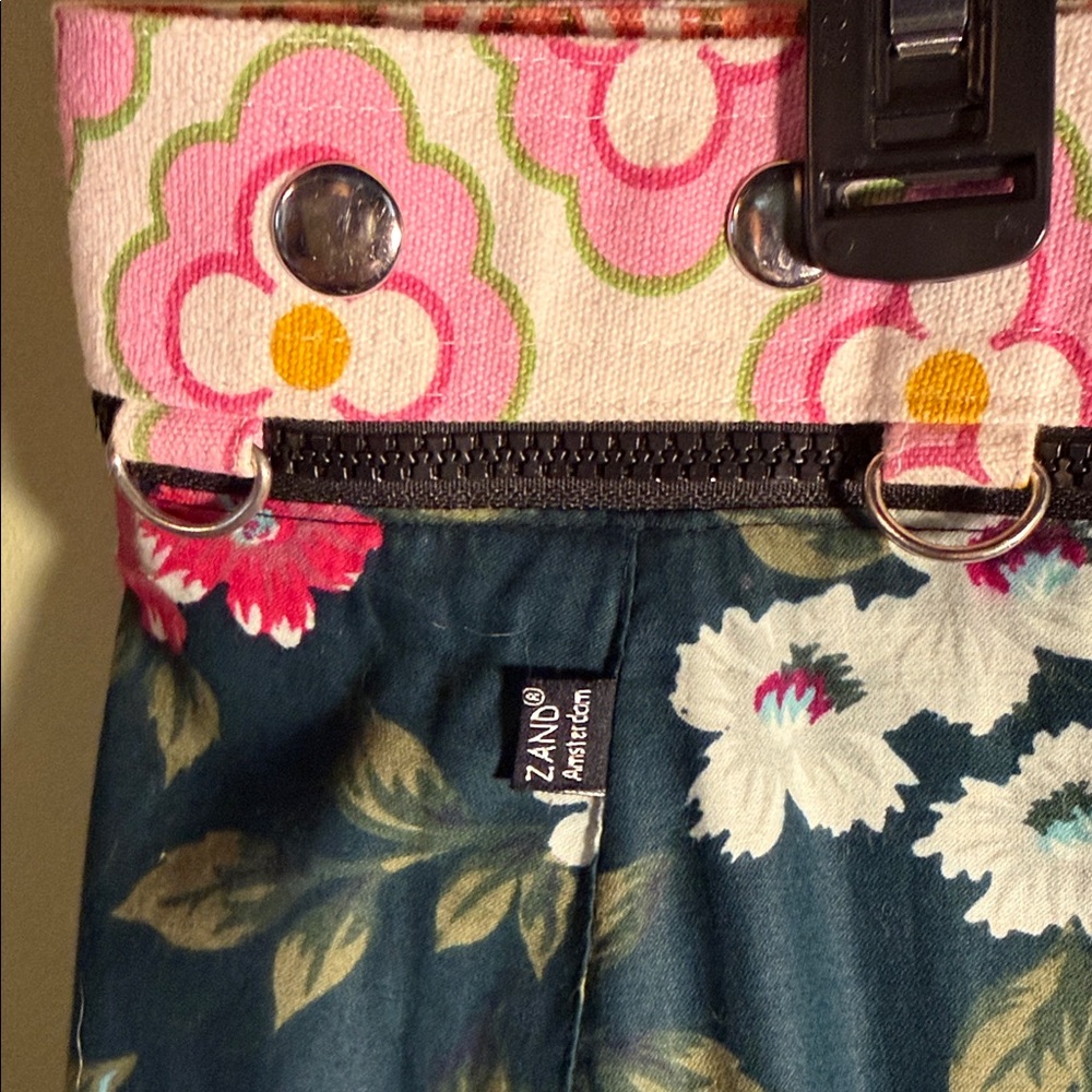 Patchwork Floral Mini Skirt in Teal, Pink & Green - Picture 12 of 16
